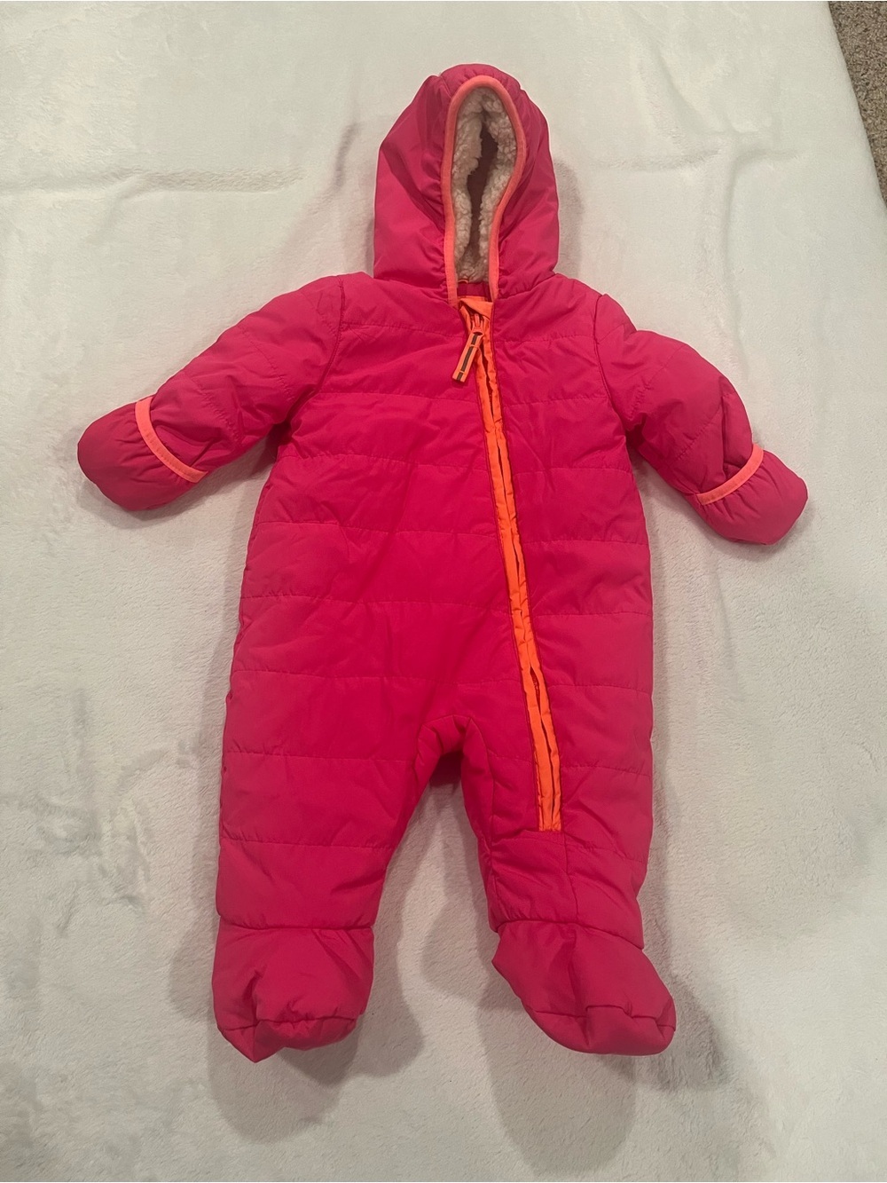Cat & Jack Pink Hooded Snowsuit Bunting – 6M